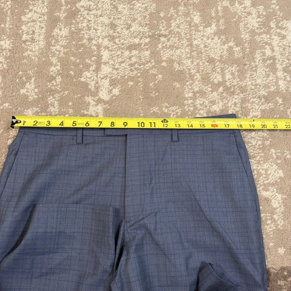 Banana Republic Pants Mens 34x30 Blue Guabello Plaid Standard Fit Wool Luxury